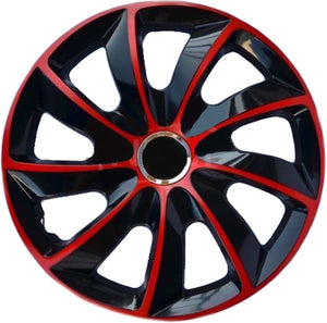 Nrm - stig extra wieldoppen 15 - rood zwart- set van 4 stuks - abs duurzaam resistant