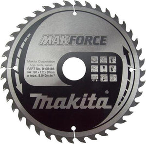 Makita cirkelzaagblad voor hout | makforce | ø 190mm asgat 30mm 40t - b-08486