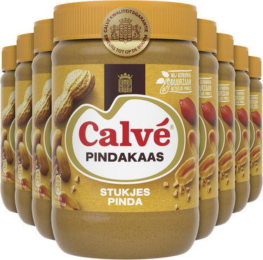 Calvé pindakaas - stukjes pinda - smeuïg tot op de bodem - 12 x 650 g