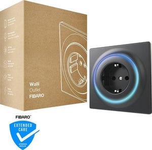 Fibaro walli outlet type f - slimme inbouw stekker voor nl - antraciet - z-wave plus