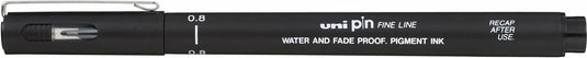 Uni-ball permanente markeerstift pin08-200(s) zwart 12 stuks