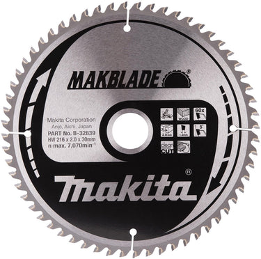 Makita afkortzaagblad voor hout | makblade | ø 216mm asgat 30mm 60t - b-32839