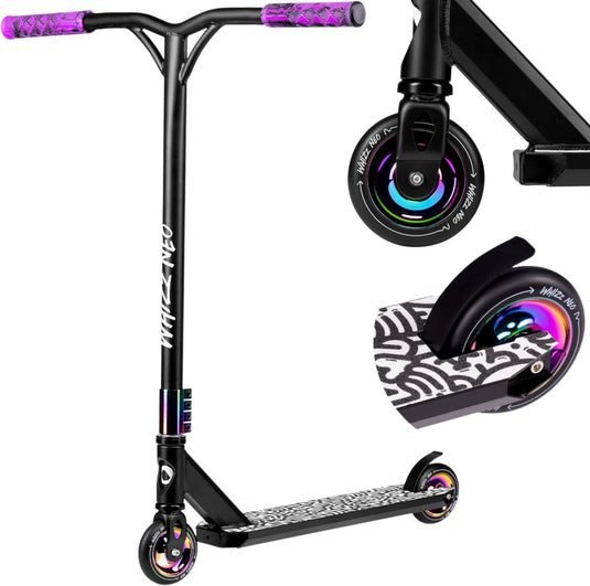 Lionelo whizz step - 110mm pu wielen - t-bar stuur - 100 kg draagvermogen - abec-9 lagers - voor jongens en meisjes
