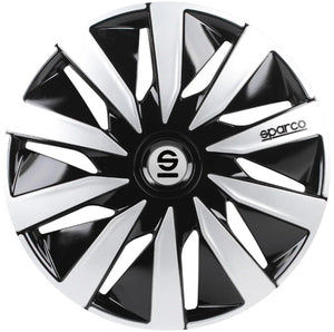 wieldoppen Lazio 16 inch ABS zwart zilver set van 4