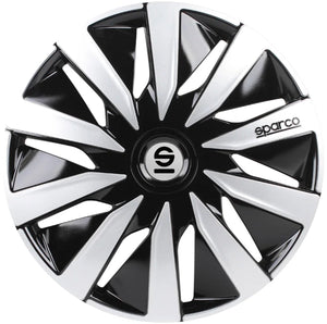 wieldoppen Lazio 15 inch ABS zwart zilver set van 4