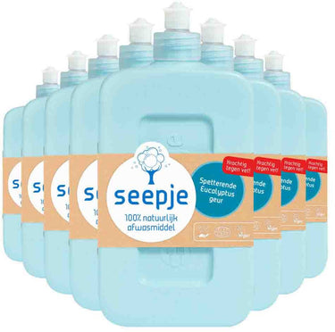 Seepje afwasmiddel spetterende eucalyptus - 8 x 500 ml - voordeelverpakking