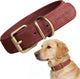 Peluvio rexor – leren hondenhalsband – bruin – l 44-54 cm – 4 cm breed – verstelbare halsband van rundleer – koperen gesp – voor grote honden