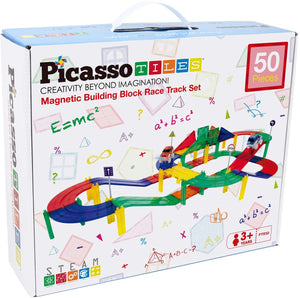 Selecta picassotiles race track - magnetische bouwtegels, 50dlg.
