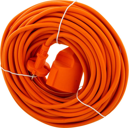 Exin verlengsnoer - 20 meter - 2 x 1mm² - niet geaard - oranje