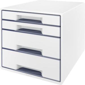 Leitz wow desk cube 4 laden wit grijs
