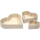 Creativ company houten hartvormige schalen sets 3 stuks h: 13-25 cm