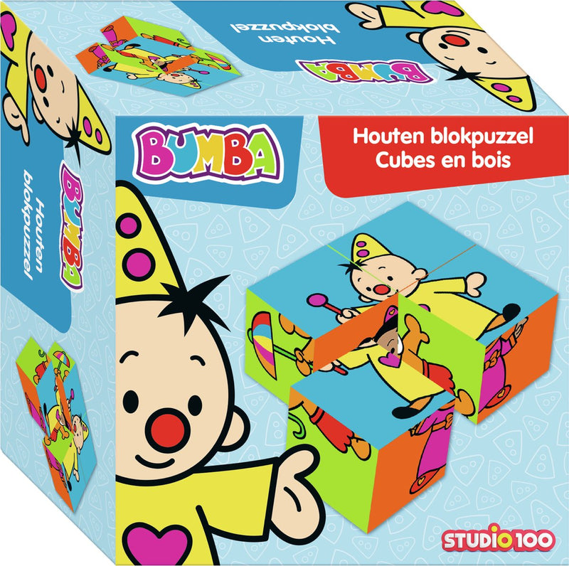 Afbeelding laden in galerijviewer, Bumba puzzel - houten kleurrijke blokpuzzel met 4 blokken
