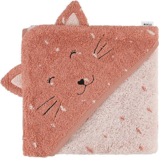 Trixie badcape - mrs. cat - 75x75cm - 100% biologisch katoen - hooded towel - handig formaat