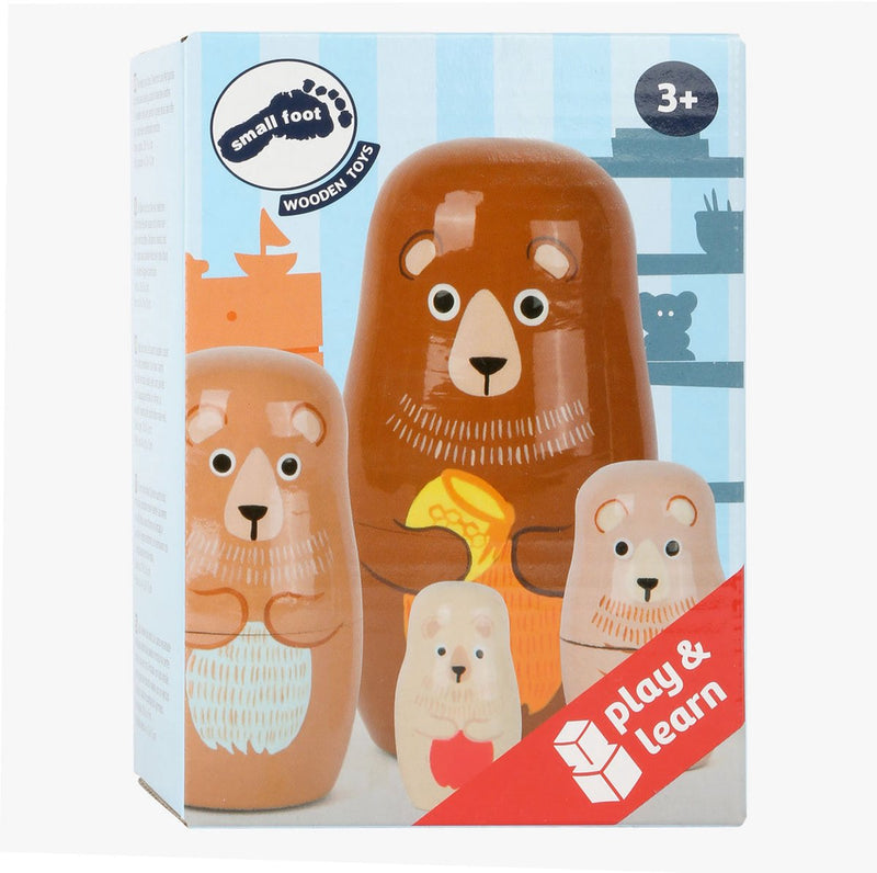 Afbeelding laden in galerijviewer, Small foot - houten matroesjka poppen beren familie
