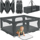Lionelo florence easy fold grondbox baby box – zeer snel inklapbaar – 150x180 cm – voor thuis en tuin – 0-48 maanden – veilige kinderbox – draagtas – compact na inklappen – speelbox met ademend gaas – 2 zij-ingangen met rits