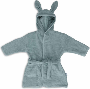 Jollein - baby badjas badstof 1-2 jaar - badjas kinderen met capuchon - sea green