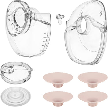 Lionelo fidi free slim spare parts set – originele geschikt voor de borstkolf fidi free slim en fidi free slim duo – 4 siliconen borstschilden (17–24 mm) – membraan, ventiel, air chamber melkreservoir
