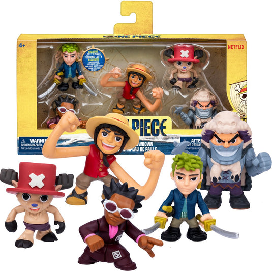 Moose one piece - mini actiefiguren 5-pack: luffy, zoro, chopper, mr. 5 en wapol