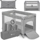 Lionelo campingbedje 3 in 1 - baby bed inklapbare box reisbedje - 60x120 cm - 0-36 maanden tot 15 kg - met comfort matras - zij-ingang met rits - wielen - transporttas - stefi babybed babybox ledikant