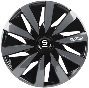 wieldoppen Lazio 16 inch ABS zwart grijs set van 4