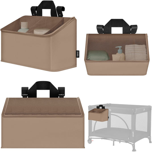 Lionelo sidepocket medium – bedside pocket wiegorganizer 43×15×23 cm – 3 ritsvakken handvat – voor reisbed, co-sleeper box – verstevigd, multifunctioneel afneembaar