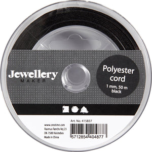 Creativ company polyester koord zwart, 50m