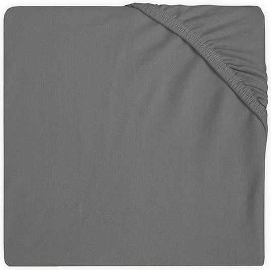 Jollein - baby hoeslaken boxmatras jersey (storm grey) - katoen - hoeslaken baby, hoeslaken box - 75x95cm