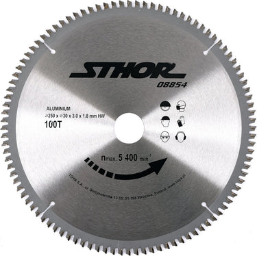 Sthor cirkelzaagblad ø250mm - 100t -binnendiameter 30 mm - voor aluminium