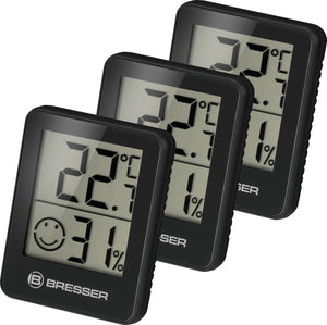 Bresser weerstation - climatemp hygro indicator - set van 3 - checkt binnenklimaat - zwart
