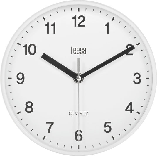 Teesa tsa0038 analoge wandklok 20 cm wit