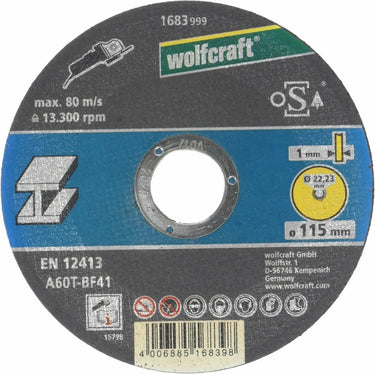 Wolfcraft - doorslijpschijf voor metaal 115mm - extra dun 1mm - 1683999