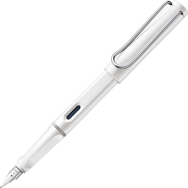 Lamy safari white vulpen - vulpen met ergonomische grip en gepolijnde stalen penpunt in schrijfdikte ef - robuust asa-kunststof - inclusief inktpatroon t 10 blauw