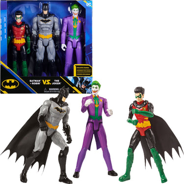 Dc comics batman - batman en robin vs the joker - speelfigurenset - 30cm