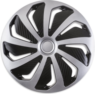 Versaco wieldoppen 16 inch - wind zwart zilver - 4 stuks
