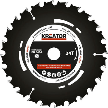 Kreator krt020304 invalzaagblad 165 mm - 24t