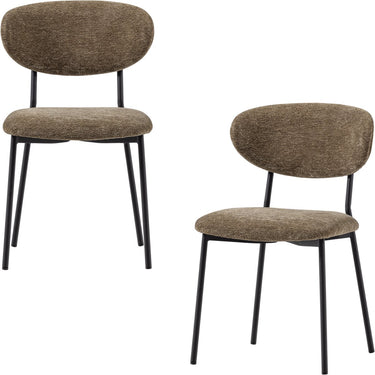 Woood kjeld eetkamerstoelen - chenille stof - groen - set van 2