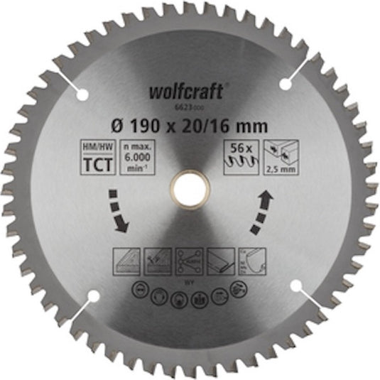 Wolfcraft - cirkelzaagblad - zaagblad 160 x 20 - serie lila - 6623000