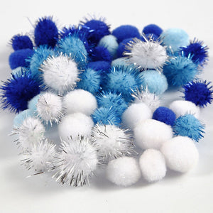 Creativ company cc pompons blauwe harmonie 15-20mm 48 stuks