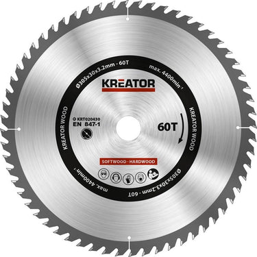 Kreator krt020430 zaagblad hout - 305 mm - 60t