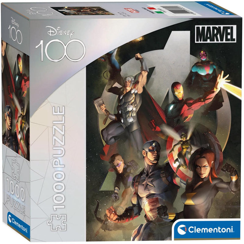 Afbeelding laden in galerijviewer, Clementoni puzzel disney 100 jaar - marvel avengers 1000 stukjes.
