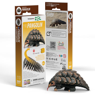 Eugy 3d puzzel - pangolin - wilde dieren - duurzaam - verzamel ze allemaal - 6 jaar