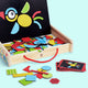 Hape magnetische kunstdoos - 91 magnetische vormen, 12 inspiratiekaarten, houten speelgoed vanaf 3 jaar