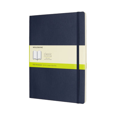 Moleskine classic notitieboek - extra large - softcover - blanco - saffier blauw