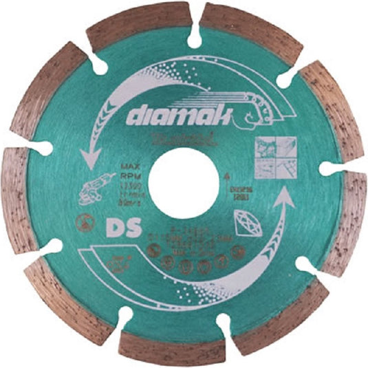 Makita d-61123 diamantdoorslijpschijf - 115 x 22,23mm - beton steen