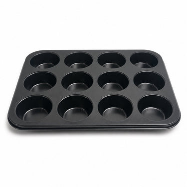 Kozie muffinvorm voor 6 muffins – pfas-vrij – anti-aanbak bakvorm – cupcakevorm – metaal – antraciet