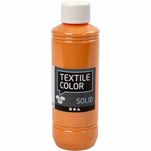 Creotime textile color dekkende textielverf - oranje, 250ml