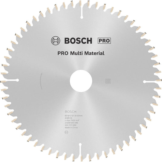 Bosch accessoires bosch cirkelzaagblad multi material 216 x 30 x 2,5 mm - 60 tanden