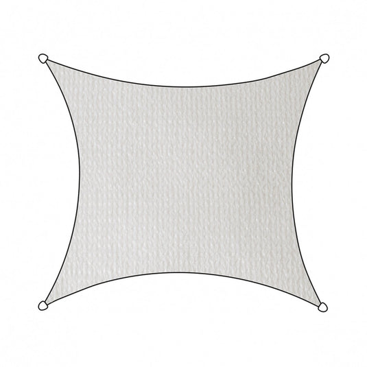 Livin' outdoor livn schaduwdoek iseo hdpe vierkant 5m wit - wind- en waterdoorlatend - dikte doek: 185 gr m2 - inclusief bevestigingskoord en rvs bevestigingsringen