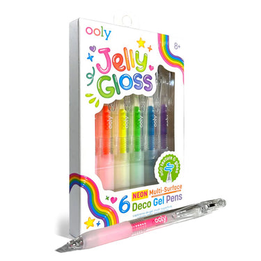 Ooly - jelly gloss - 6 multi-surface gelpennen - neon