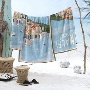 Seahorse strandlaken amalfi - 90x170 cm - blauw